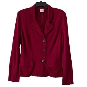 Cabi Rhubarb Red Ponte Knit Outing Blazer Style 3175 Size 8